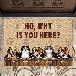 Personalized Pets Lover Doormat - Up to 5 Pets - Best Gift For Dog Lover/Cat Lover