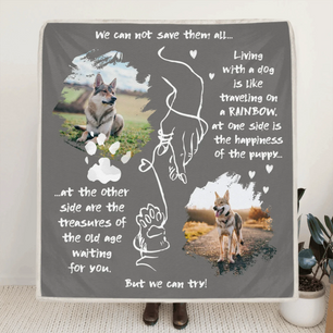 Personalized Dog Mom Quilt/ Fleece Blanket - Upload Photo - Gift Idea For Pet Lover - We Can Not Save Them All But We Can Try