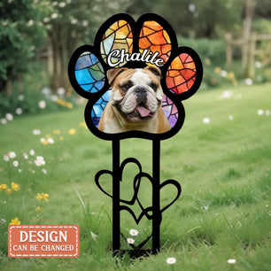 Personalized Memorial Dog Paw Metal Sign - Custom Photo - Pet Memorial Gift for Dog Lovers