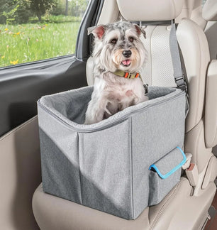 Elevated Dog Car Seat Booster Bed for Small Dogs & Cats – Travel Carrier Seat